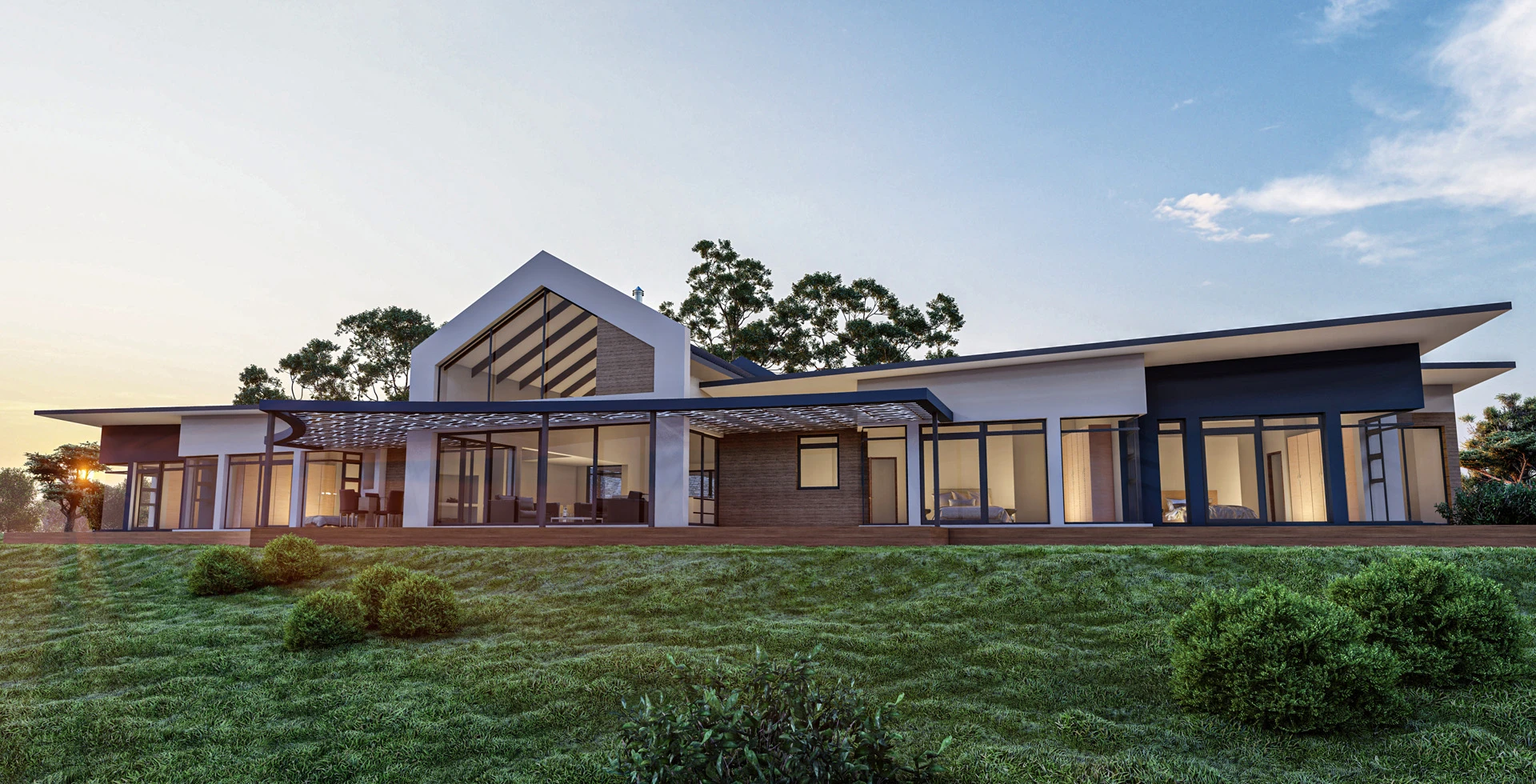 Architect reviewing 3D renderings